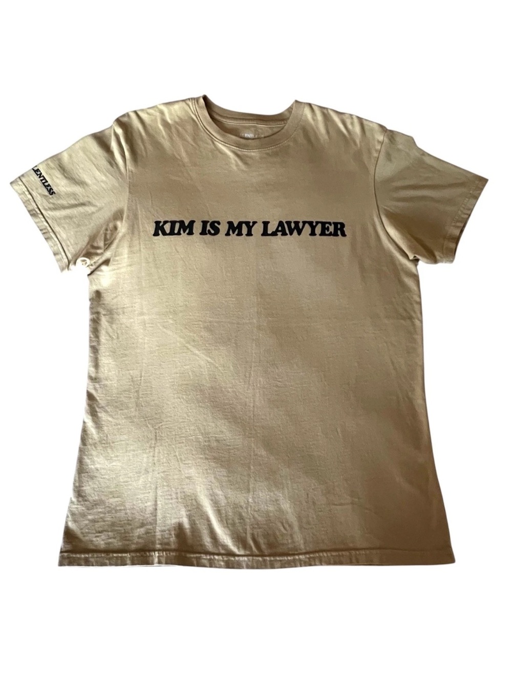 Talentless Kim Is My Lawyer Crewneck T-shirt Beige Sz Medium
